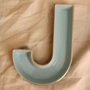Vintage Ceramic Letter "J" Dresser Catch All For Jewelry Etc.